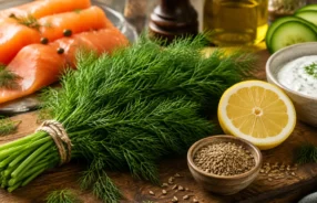 Endro fresco utilizado para temperar peixes, molhos e receitas da culinária mediterrânea e nórdica.